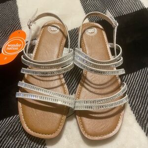 Women’s Brand New Summer Sandals with Rhinestones on the Straps Size 5